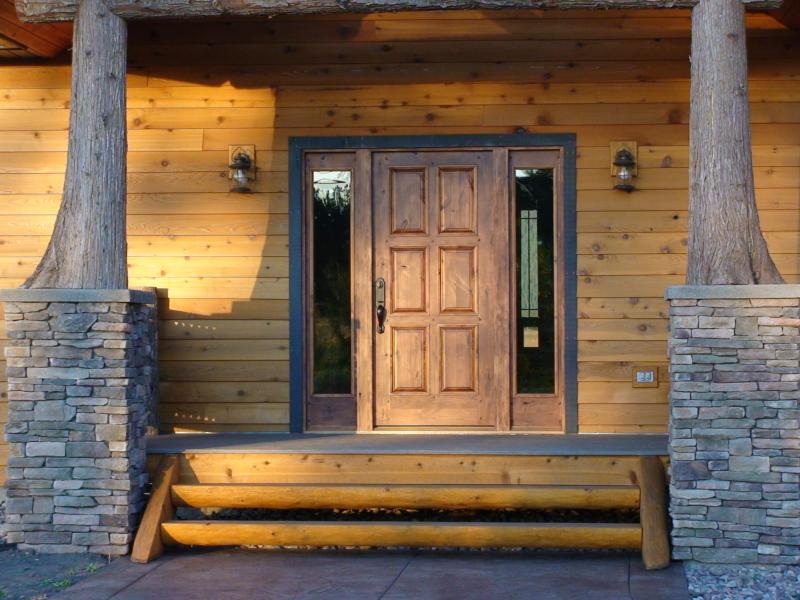 Knotty alder raised panel with sidelights
