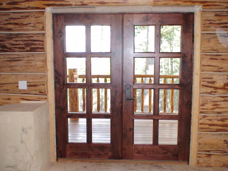 Knotty alder 8 light french doors
