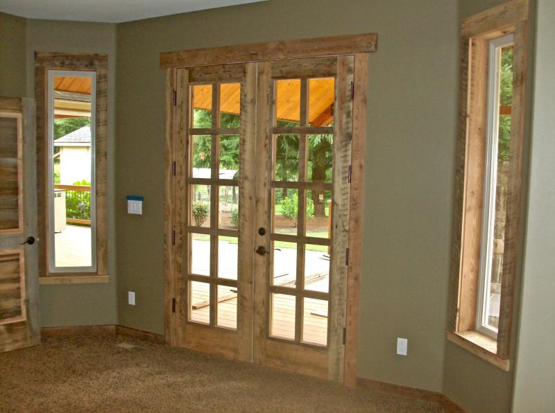Skim planed reclaimed circle sawn 8 light french doors